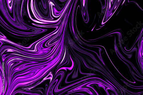 Liquid Abstract Pattern With Proton Purple Graphics Color Art Form. Digital Background With Proton Purple Abstract Liquid Flow.