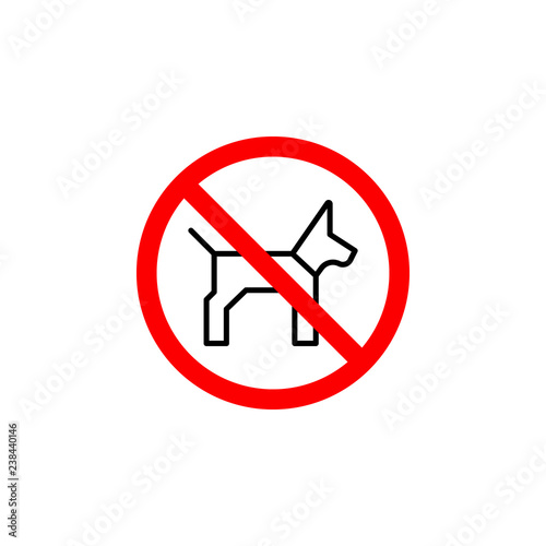 Forbidden dog icon can be used for web, logo, mobile app, UI, UX