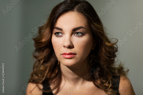 Beautiful young woman, close-up