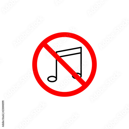 Forbidden music icon can be used for web, logo, mobile app, UI, UX