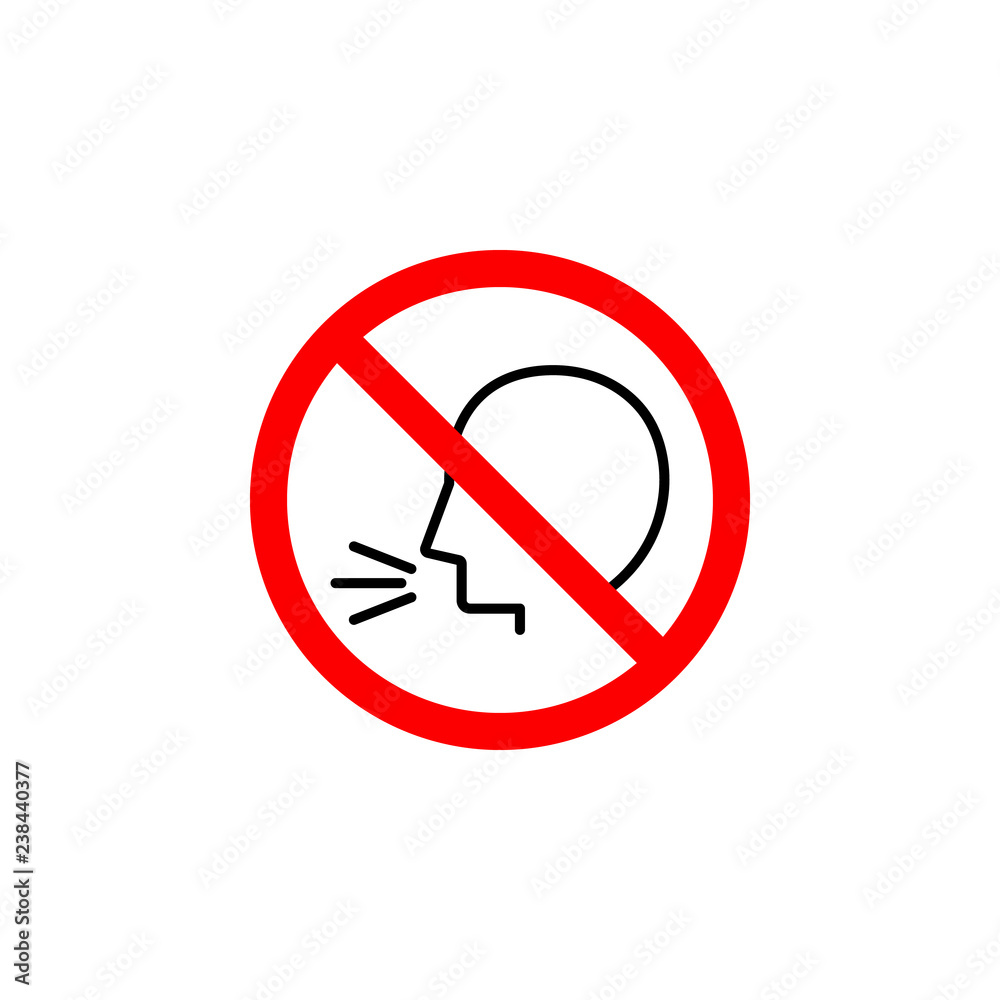 Forbidden speaking icon can be used for web, logo, mobile app, UI, UX Forbidden speaking icon can be used for web, logo, mobile app, UI, UX