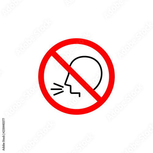 Forbidden speaking icon can be used for web, logo, mobile app, UI, UX