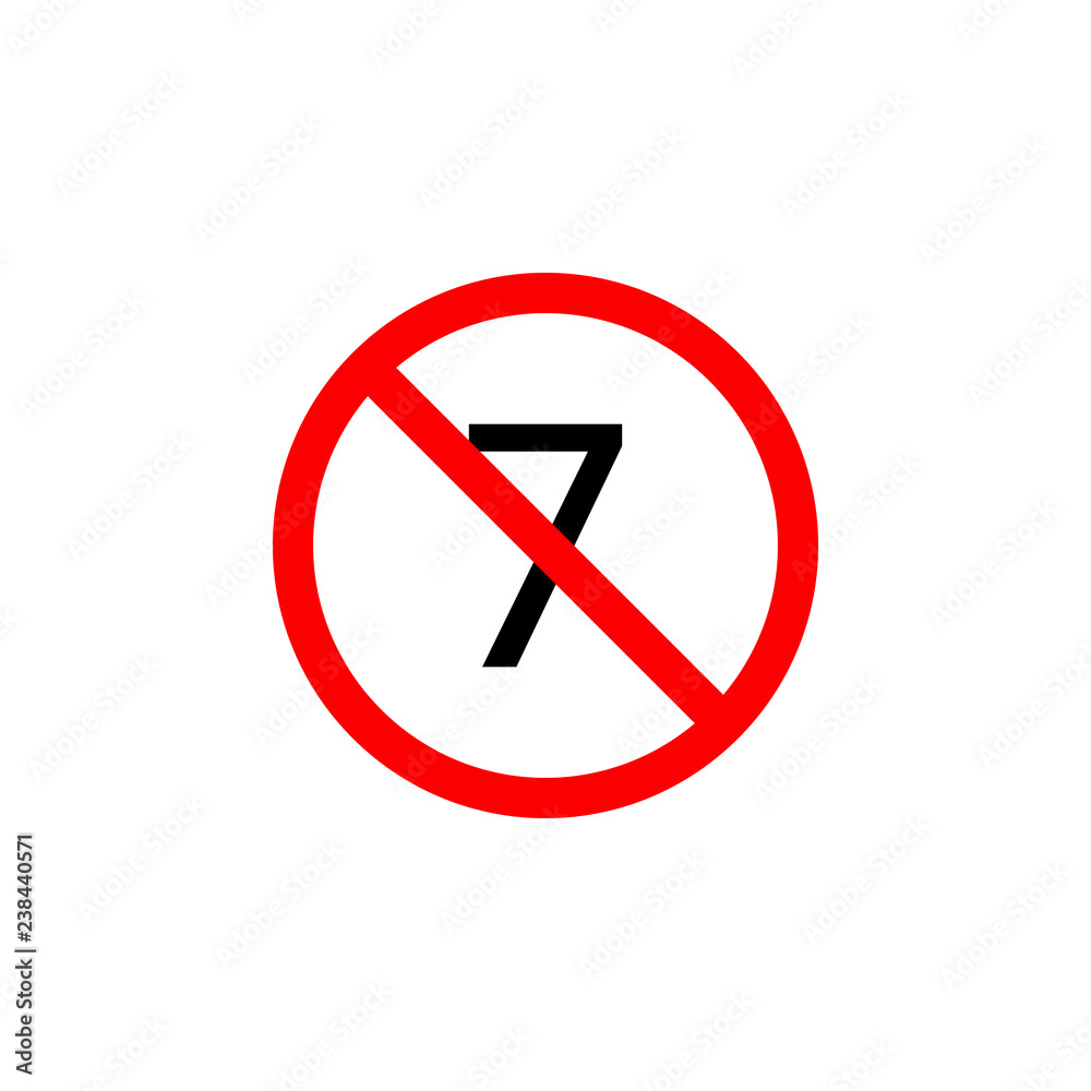 Forbidden 7 age icon can be used for web, logo, mobile app, UI, UX Forbidden 7 age icon can be used for web, logo, mobile app, UI, UX
