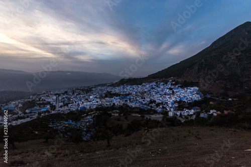 View of the city of Chefchaoen, Morocco.