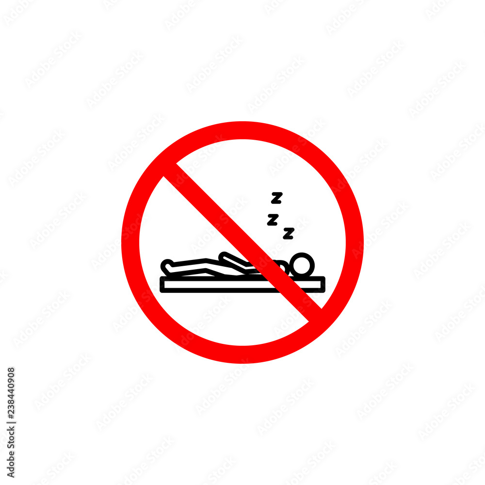 Forbidden sleeping icon can be used for web, logo, mobile app, UI, UX Forbidden sleeping icon can be used for web, logo, mobile app, UI, UX