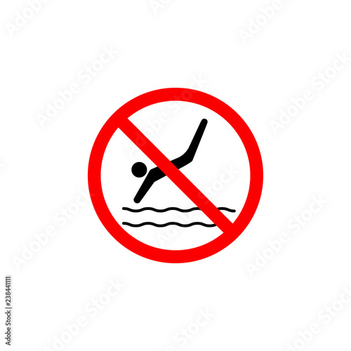 Forbidden swimming icon can be used for web, logo, mobile app, UI, UX