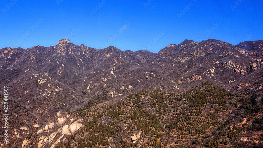 Mountain landscape near the Great Wall of China.