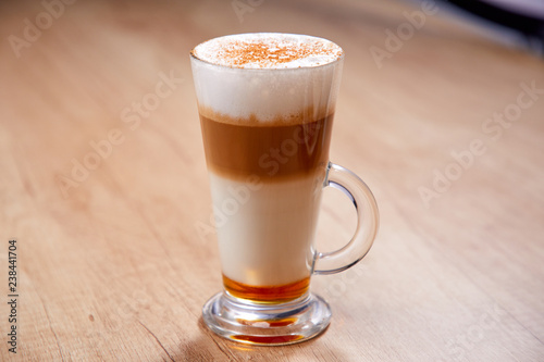 latte macchiato with syrup