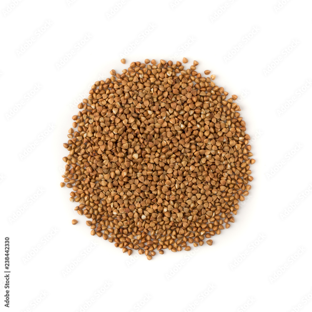 Dry Raw Buckwheat Grains Isolated on White Background Dry Raw Buckwheat Grains Isolated on White Background