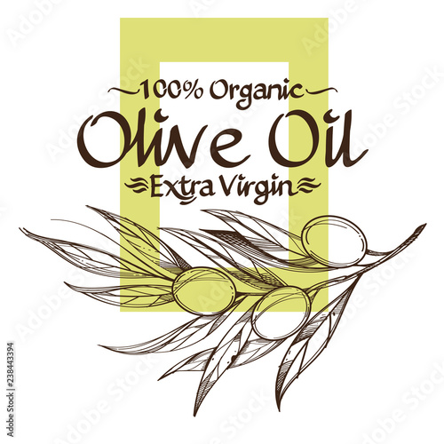 Olive branches contour drawings for decoration of products.