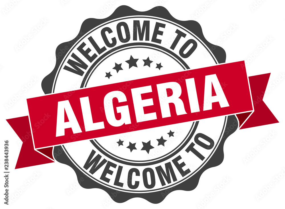 Fototapeta premium Algeria round ribbon seal