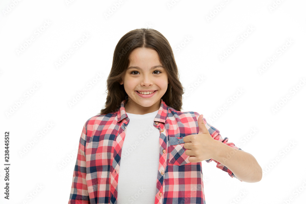 Girl smiling face feels confident. Child confidently showing thumbs up. Upbringing confidence concept. Feel so confident with parental support. I like it. Kid girl long curly hair posing confidently Girl smiling face feels confident. Child confidently showing thumbs up. Upbringing confidence concept. Feel so confident with parental support. I like it. Kid girl long curly hair posing confidently