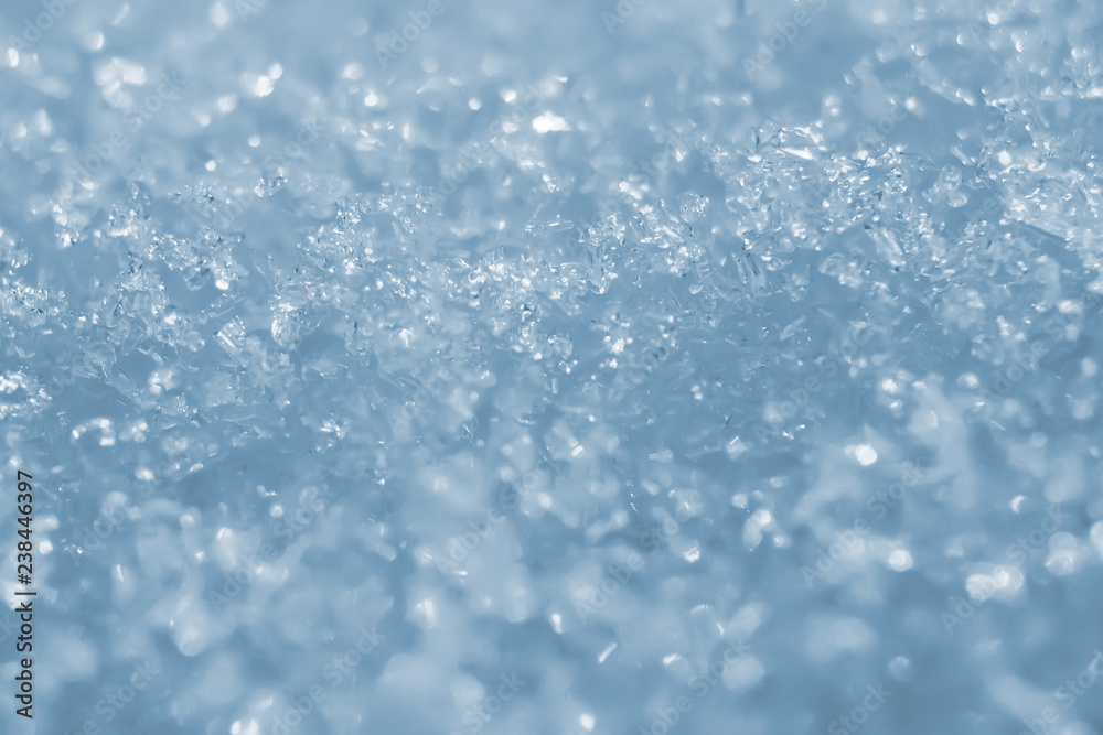 Obraz premium snow crystals close up. tinted.