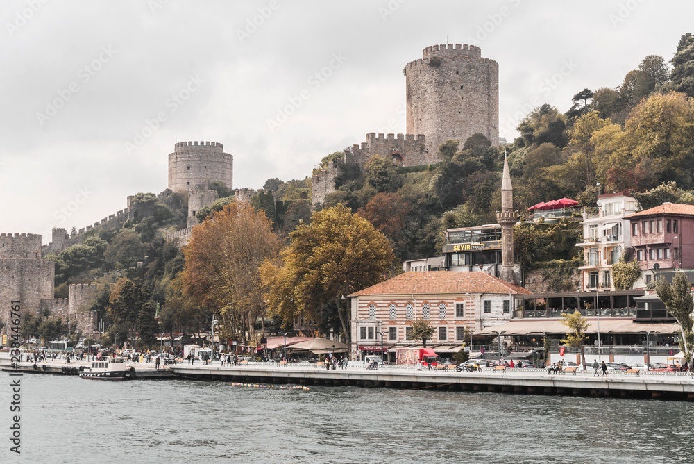 istanbul city scene from bosporus bay