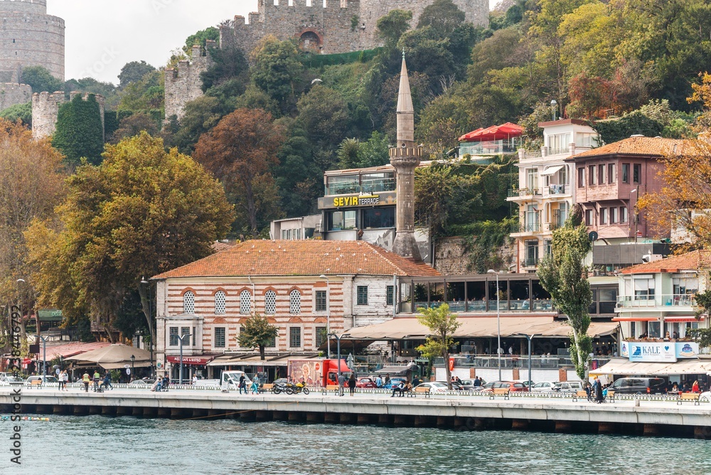 istanbul city scene from bosporus bay