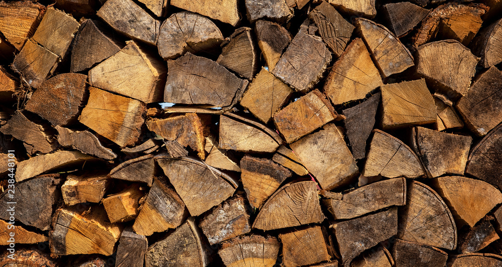 Chopped firewood logs ready for winter Chopped firewood logs ready for winter