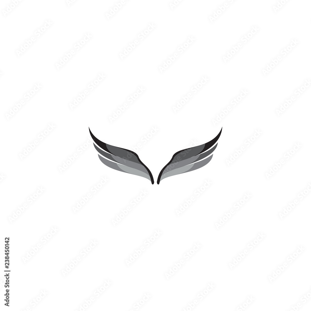 Wing logo design in black gradient color