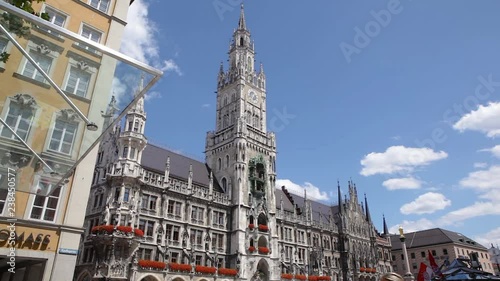 Travel Munich City, Germany - street view of the city hall, Marienplatz, sight seeing