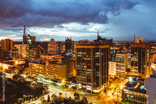 Buildings at sunset, Nairobi, Kenya