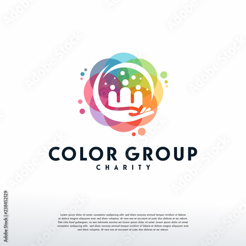 Colorful Group Care logo vector, Charity logo designs template, design concept, logo, logotype element for template