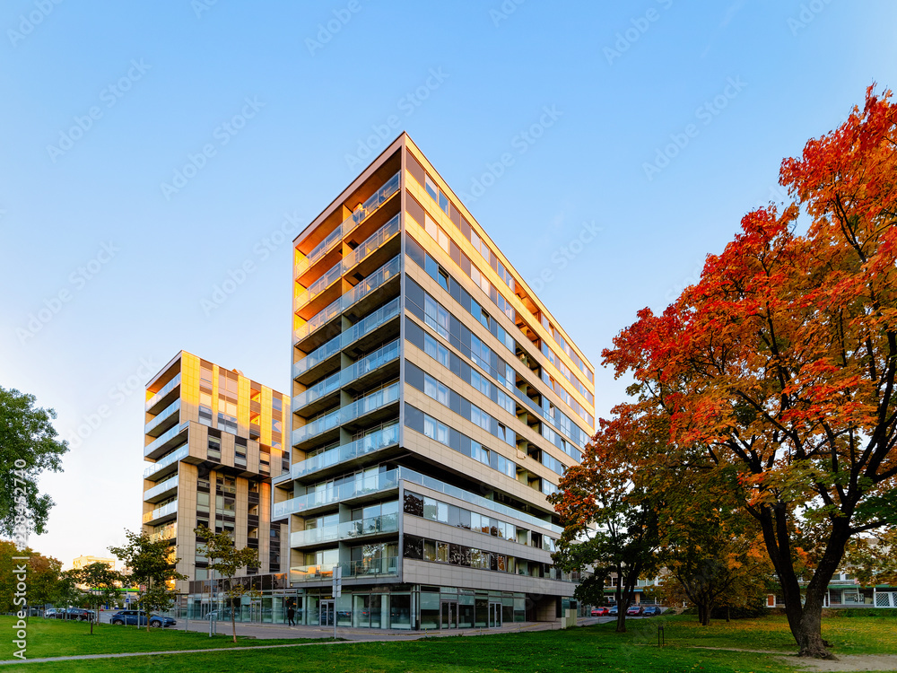 Apartment house residential building complex outdoor concept