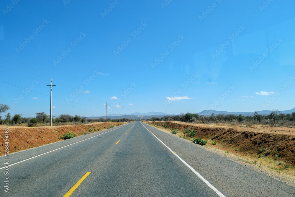 An empty highway in Tanzania