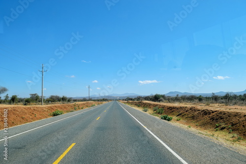 An empty highway in Tanzania