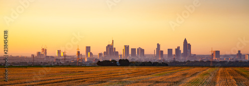 Panoramic view of Skyline Frankfurt Main, Germany