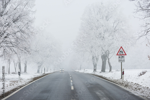 dangerous winter road photo