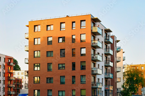 New modern flat apartment building architecture