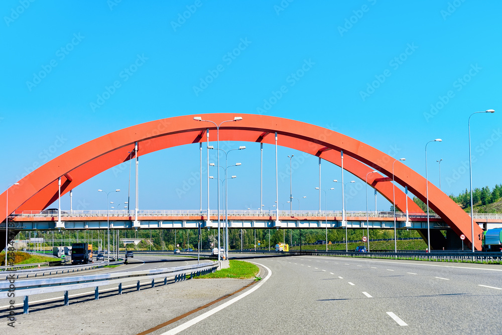 Obraz premium Bridge at modern highway road Czech republic Europe