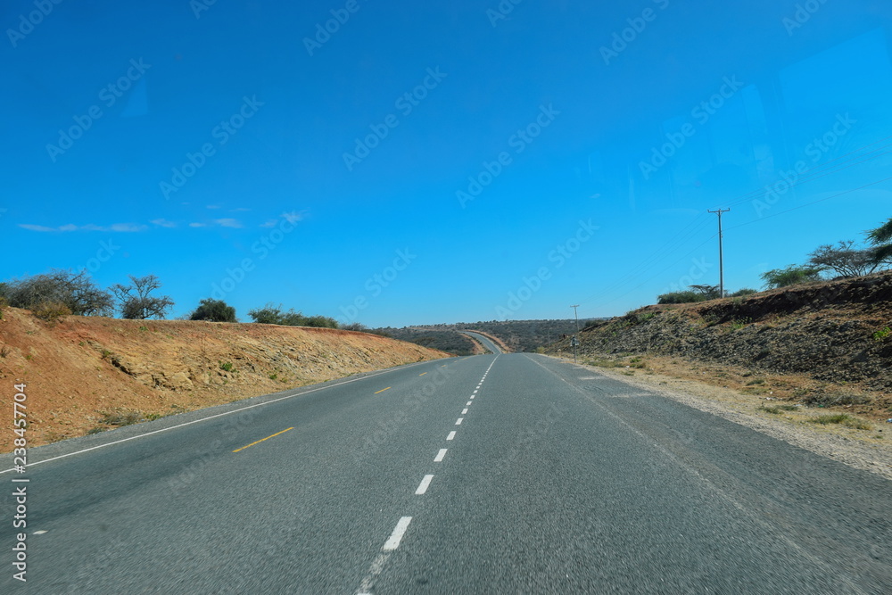 An empty highway in Tanzania