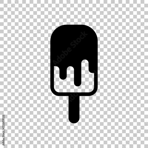 Ice lolly, eskimo on stick with chocolate, ice-cream. Simple ico