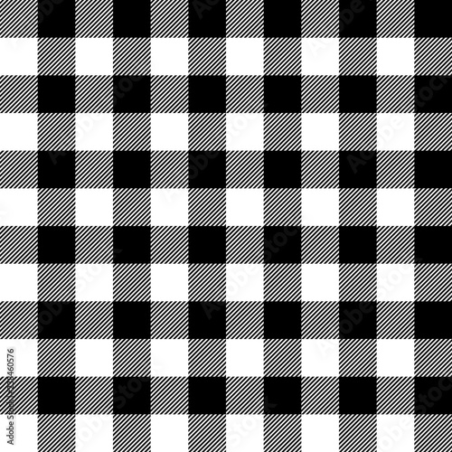 White and Black Buffalo Plaid Seamless Pattern - Classic buffalo style plaid design