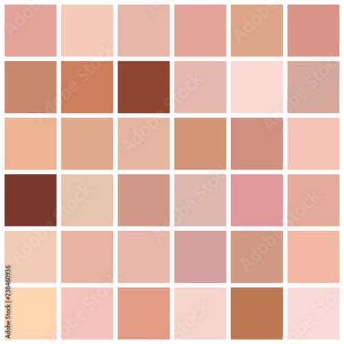 Skin tone color chart. Human skin texture color infographic palette. Facial care design