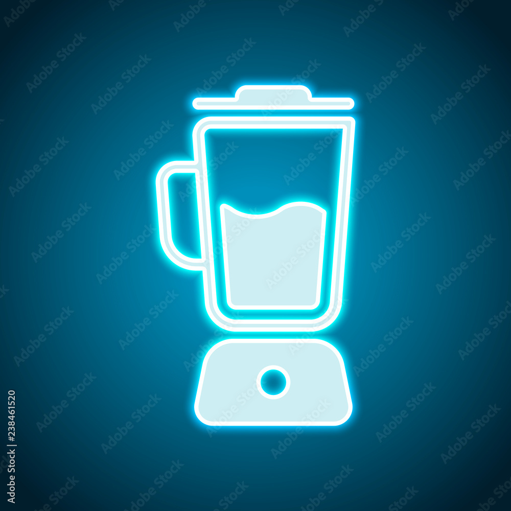 Simple blender icon. Electronic kitchen mixer. Neon style. Light Simple blender icon. Electronic kitchen mixer. Neon style. Light