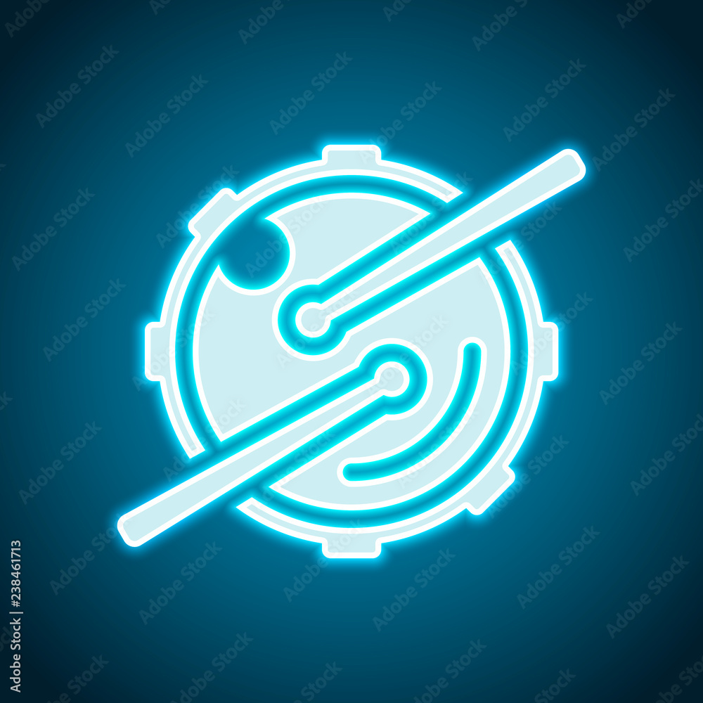 Logo for music app. Drum with drumsticks and camera. Simple icon Logo for music app. Drum with drumsticks and camera. Simple icon
