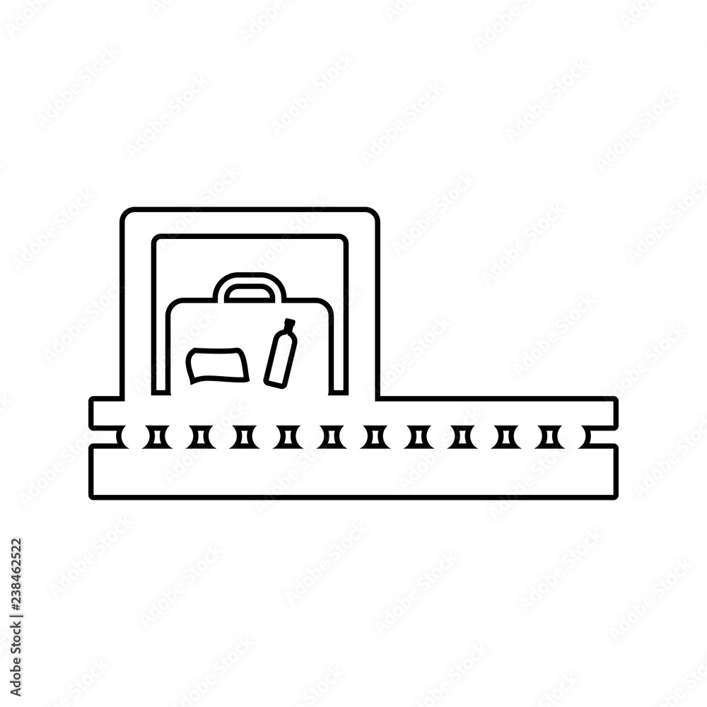 X-ray baggage check icon. Element of cyber security for mobile concept and web apps icon. Thin line icon for website design and development, app development X-ray baggage check icon. Element of cyber security for mobile concept and web apps icon. Thin line icon for website design and development, app development