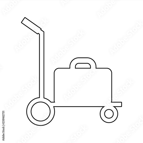luggage on a wheelbarrow icon. Element of cyber security for mobile concept and web apps icon. Thin line icon for website design and development, app development