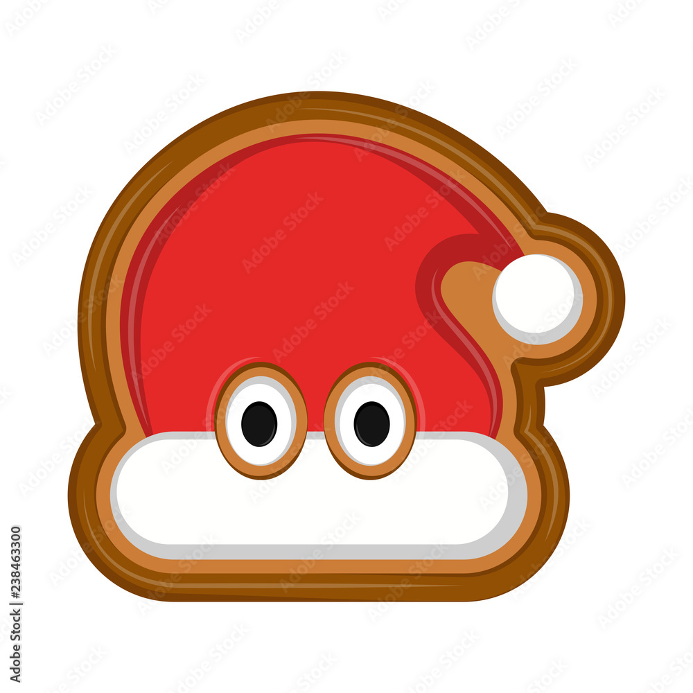 Isolated christmas hat gingerbread. Vector illustration design Isolated christmas hat gingerbread. Vector illustration design