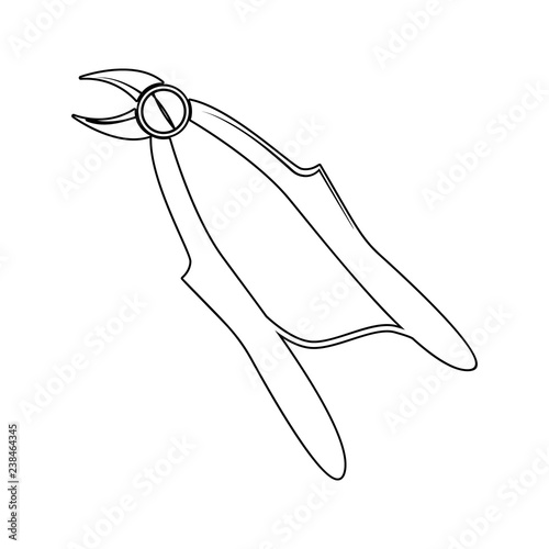 tongs for tooth extraction icon. Element of cyber security for mobile concept and web apps icon. Thin line icon for website design and development, app development