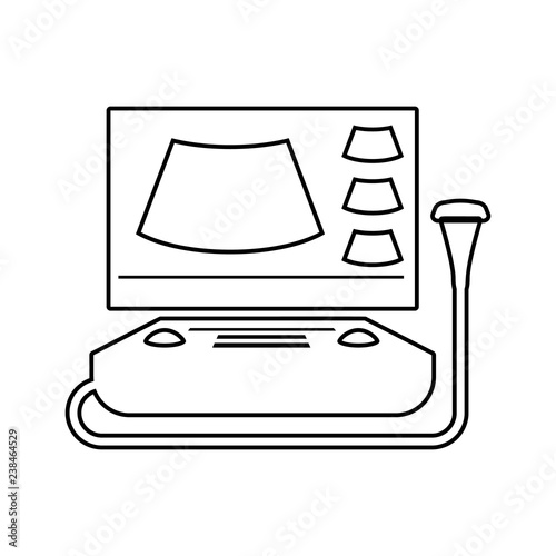 Digital Ultrasonic Diagnostic icon. Element of cyber security for mobile concept and web apps icon. Thin line icon for website design and development, app development