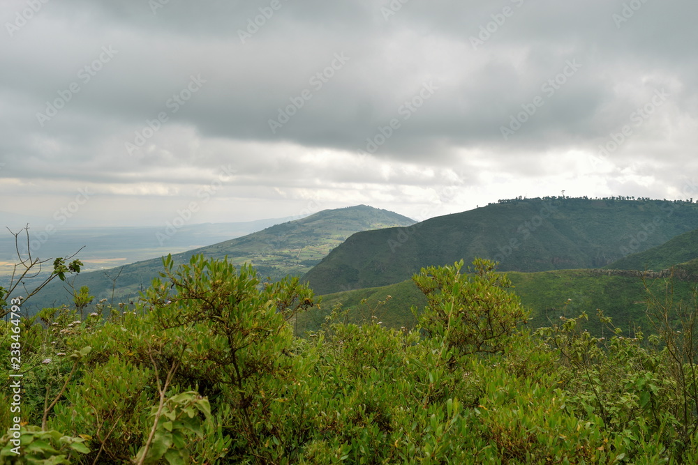 Fototapeta premium Mountain against a cloudy sky, Kijabe Hills, Kenya