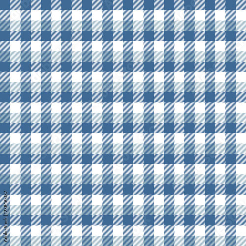 Blue and White Buffalo Plaid Seamless Pattern - Classic buffalo style plaid design