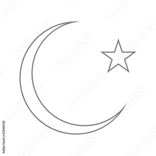Star and crescent moon icon. Element of cyber security for mobile concept and web apps icon. Thin line icon for website design and development, app development