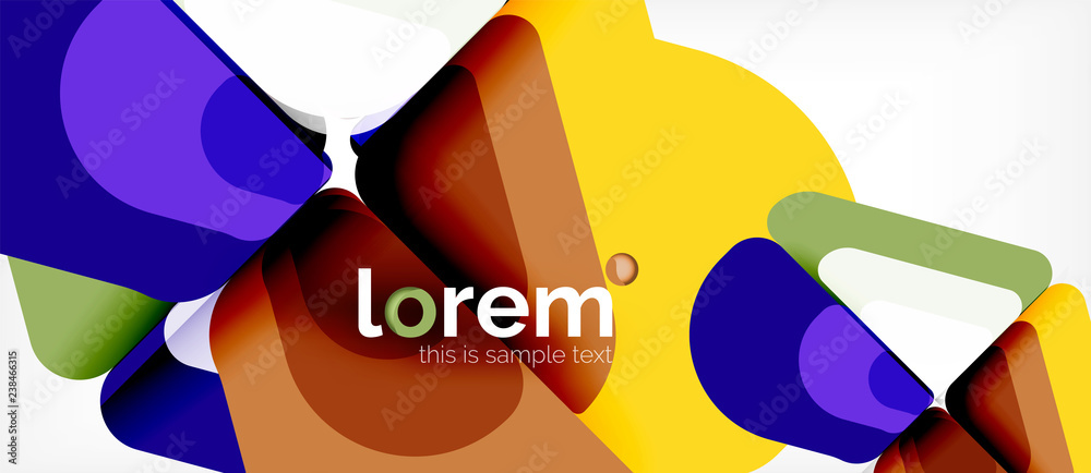 Colorful trendy geometric shapes background