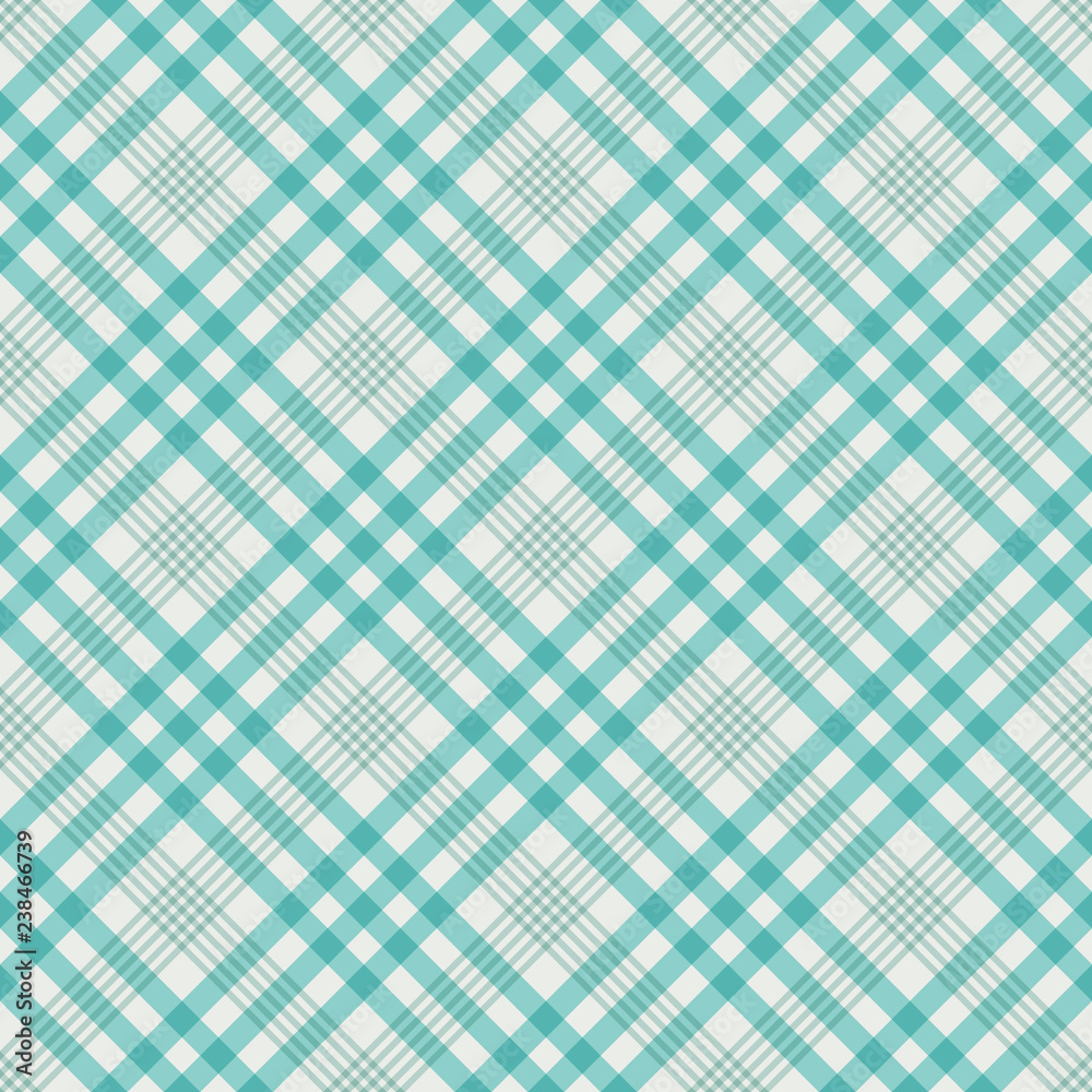 Blue Plaid Seamless Pattern - Whimsical plaid design in fun colors for Christmas