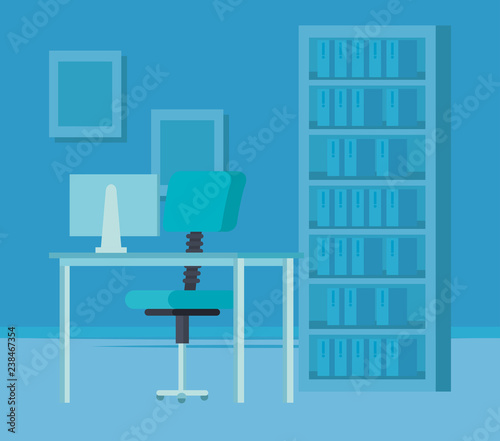 office workplace isolated icon