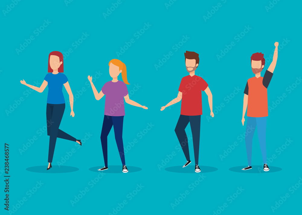 Fototapeta premium Women and men avatar design