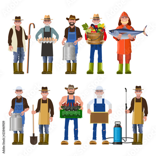 Set of people of different professions